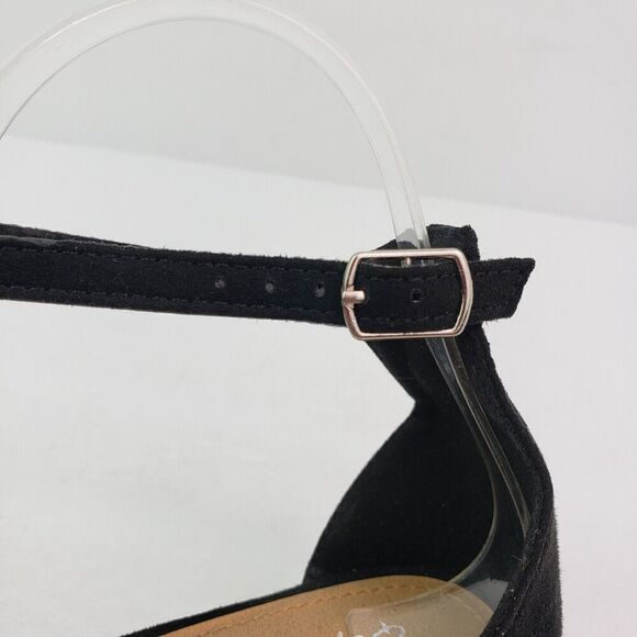 Qupid Alvarez Womens Size 6 Black Ankle Strap Open Toe Block Heeled Sandals - Picture 9 of 10